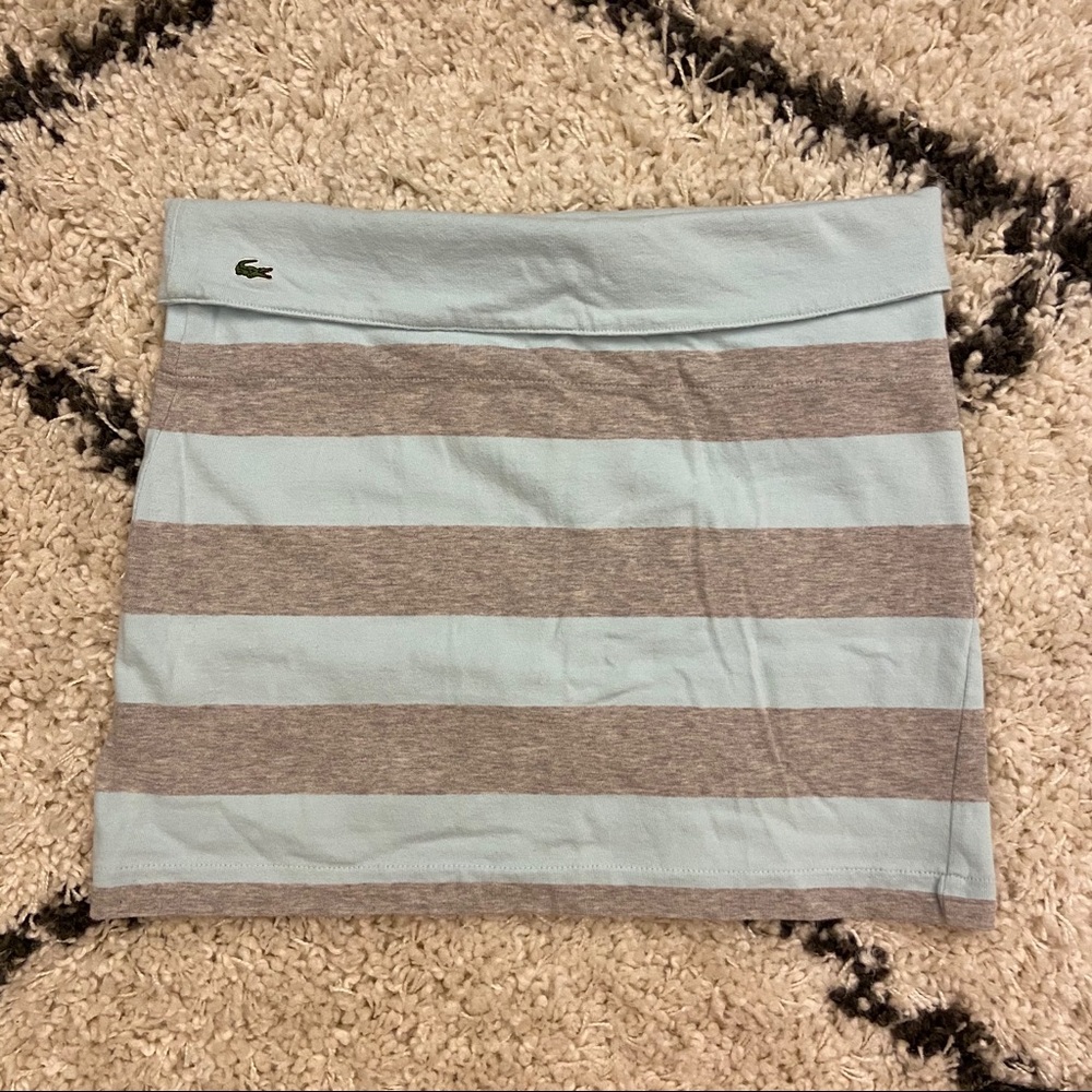 Lacoste Blue Gray Striped Mini Skirt